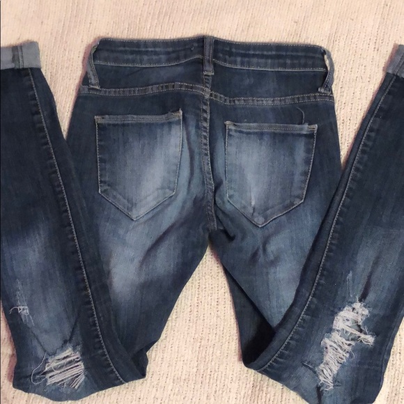 Dark blue ripped jeans - Picture 2 of 2